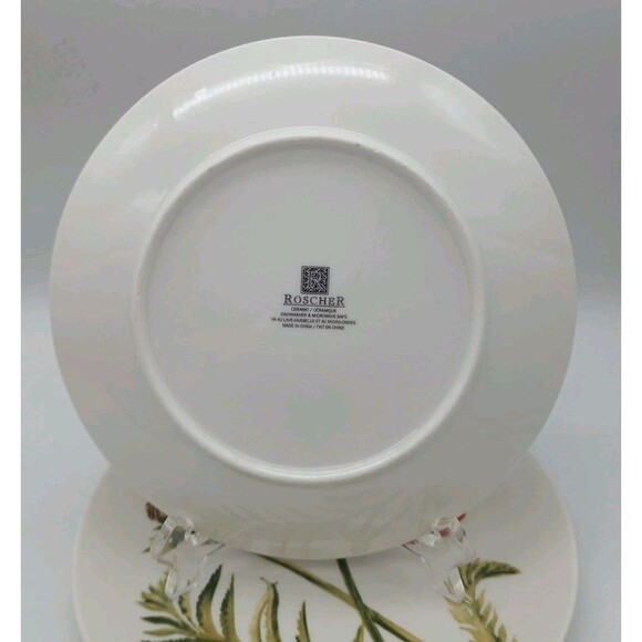 Roscher Red Poppy Lunch Plate Salad Botanical Summer 8" Set Of 2 - Picture 3 of 5